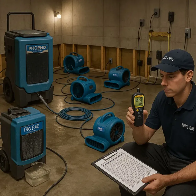 Structural Drying and Dehumidification process in Old Orchard, PA